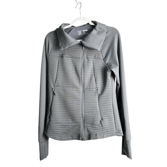 5.11 Tactical Jackets & Blazers - 5.11 Tactical Womens Medium Gray Crystal Hybrid Jacket Full Zip Pocket Thumbhole